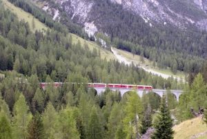 Bernina Red Train או Regional Train - מדובר ברכבת רגילה ללא קרונות פנורמיים